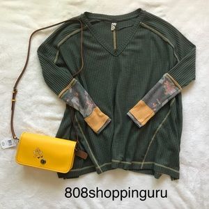 Free people oversized lovin leopard thermal olive